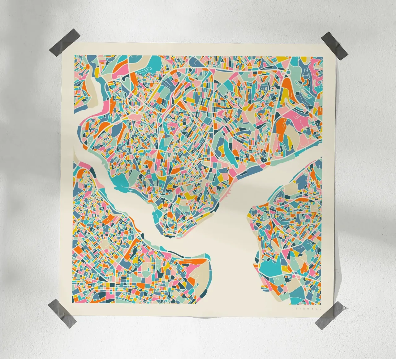 MAPPA ISTANBUL carta hahnemühle da Jazzberry Blue