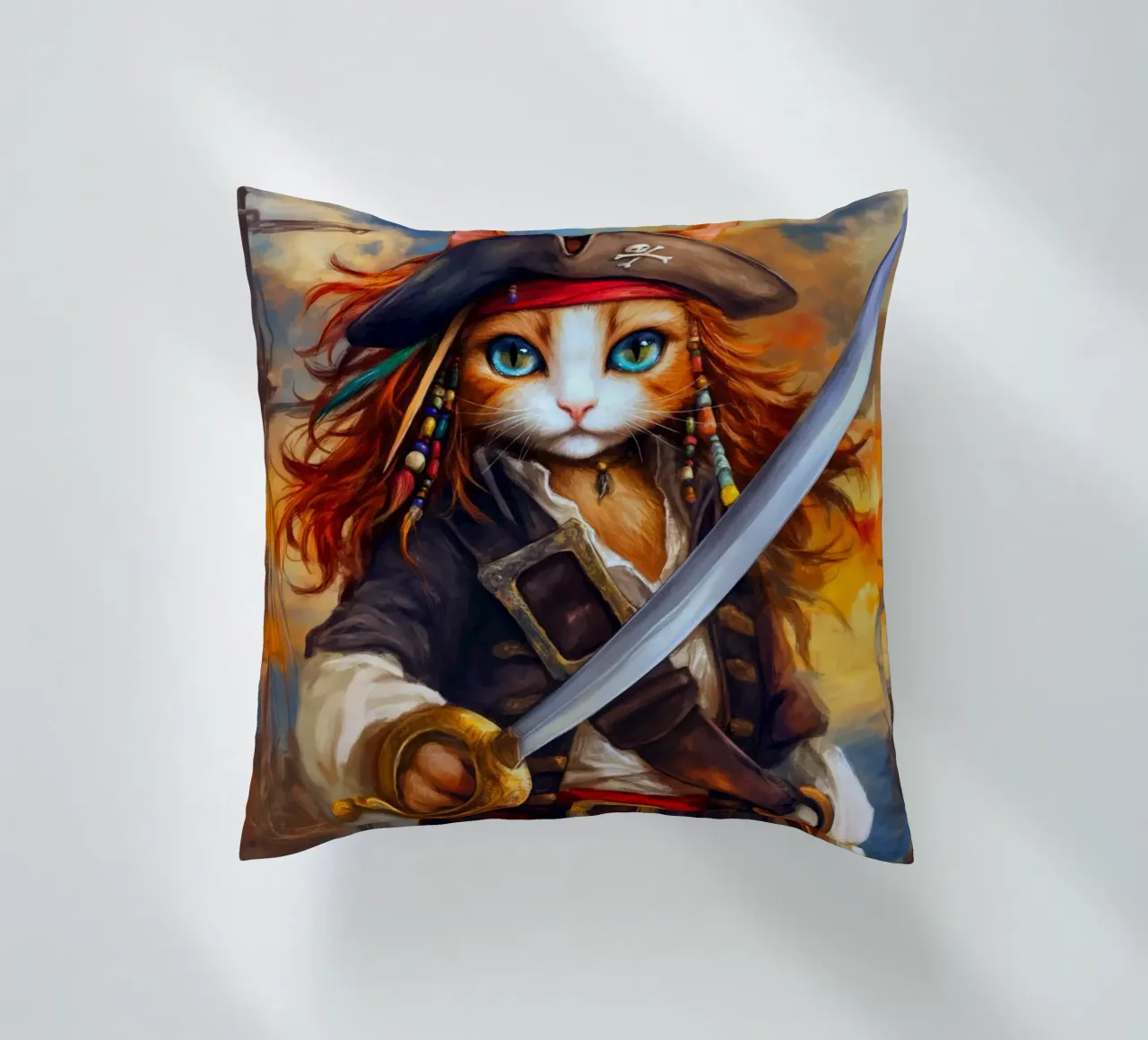 Pirati dei Caraibi Capitano Gatto con spada cuscino da Fleur de Lys
