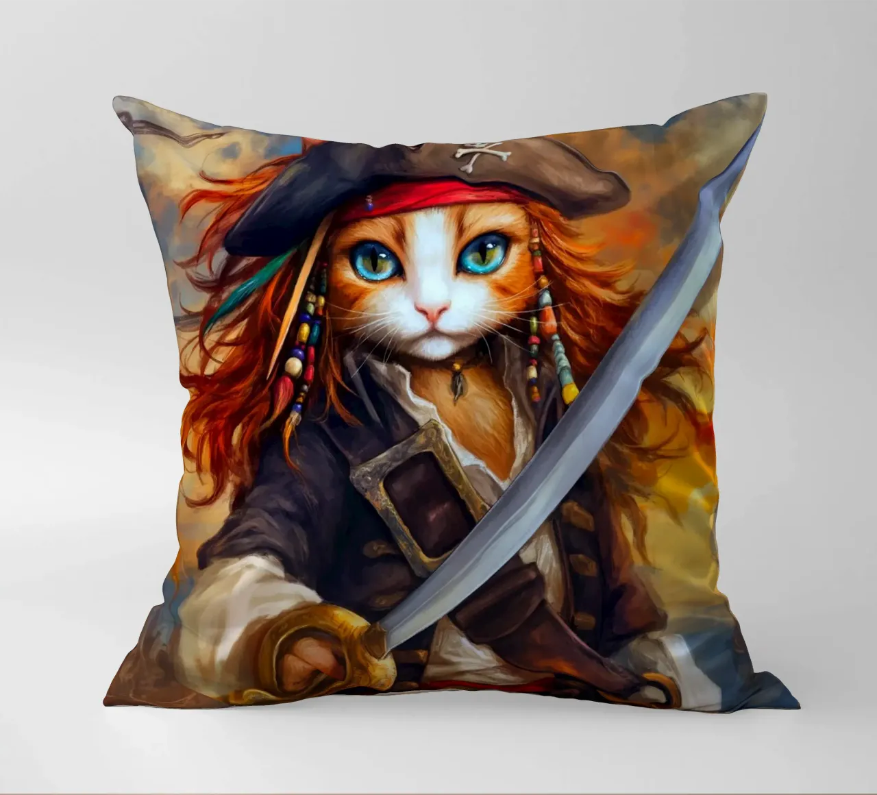 Pirati dei Caraibi Capitano Gatto con spada cuscino da Fleur de Lys