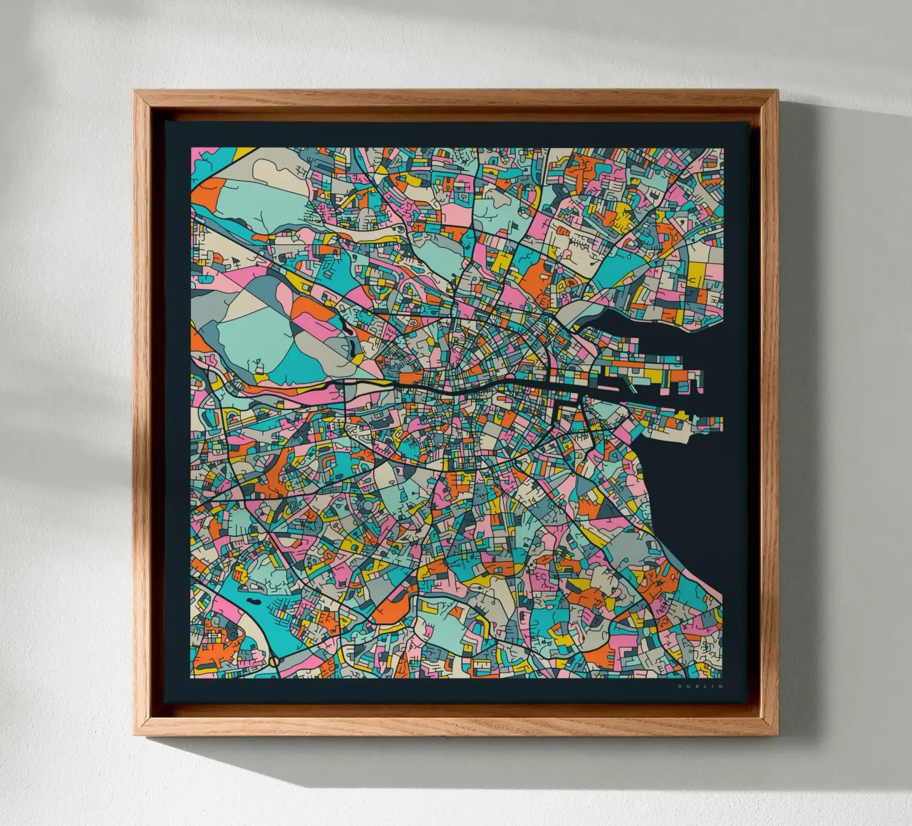 OPENBAAR KAART canvas met Baklijst van Jazzberry Blue