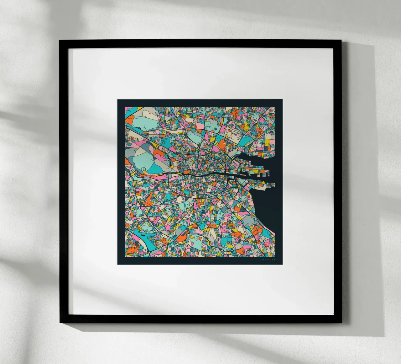 MAPPA DI DUBLINO carta hahnemühle da Jazzberry Blue