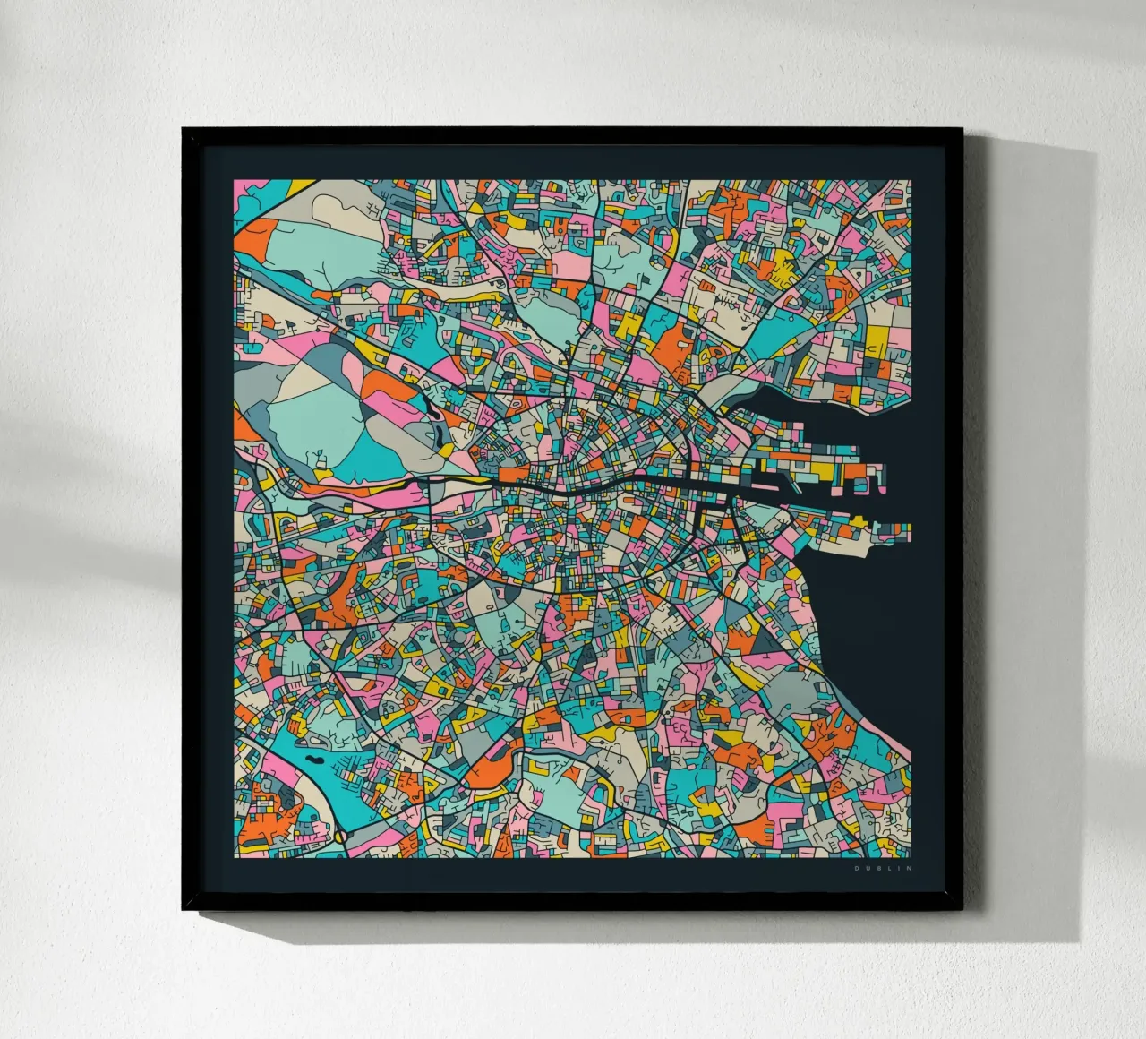 MAPPA DI DUBLINO carta hahnemühle da Jazzberry Blue