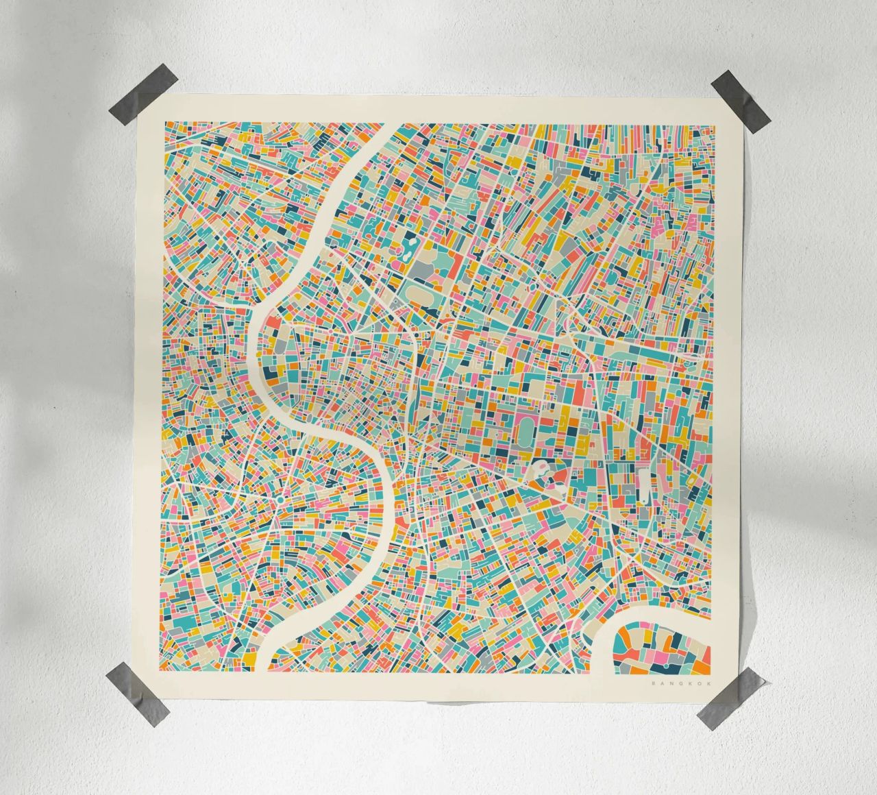 BANGKOK MAP poster by Jazzberry Blue