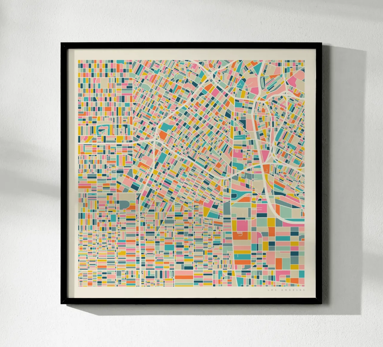 MAPPA DI LOS ANGELES carta hahnemühle da Jazzberry Blue