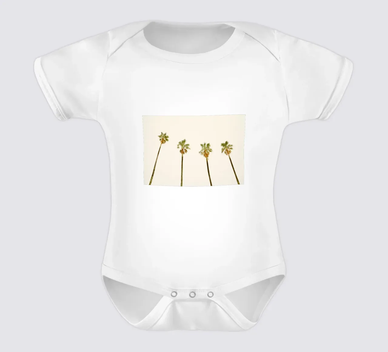 Palm Trees short-sleeve baby romper by KISSA STUDIO