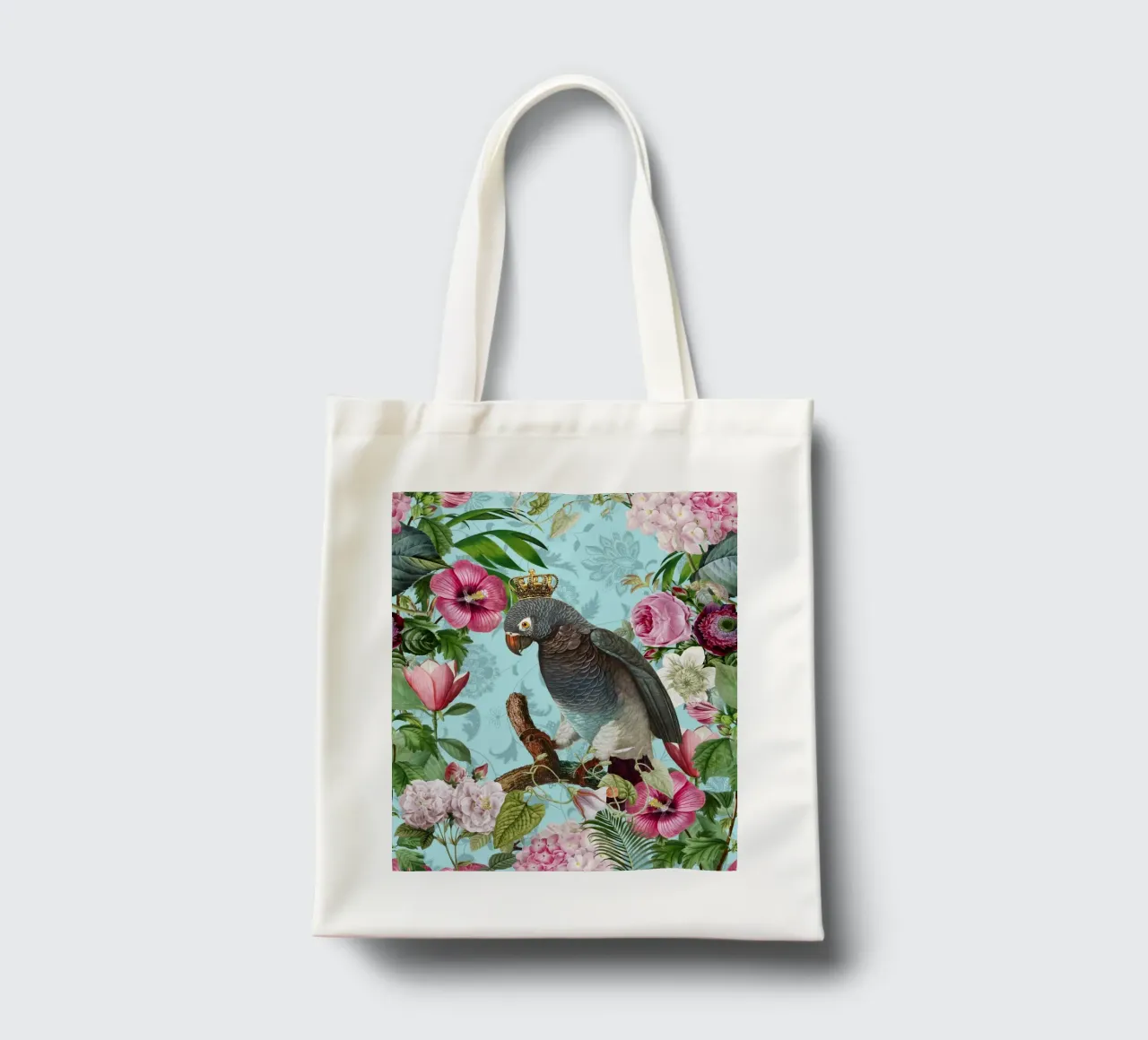Il re dei pappagalli nel suo regno tropicale borsa in juta da Andrea Haase Vintage World
