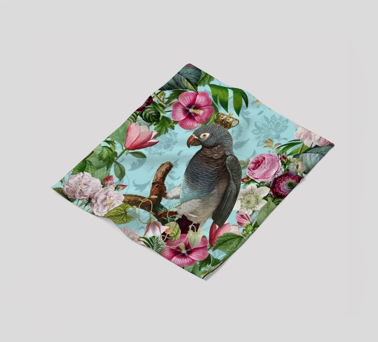 Il re dei pappagalli nel suo regno tropicale coperta in pile da Andrea Haase Vintage World