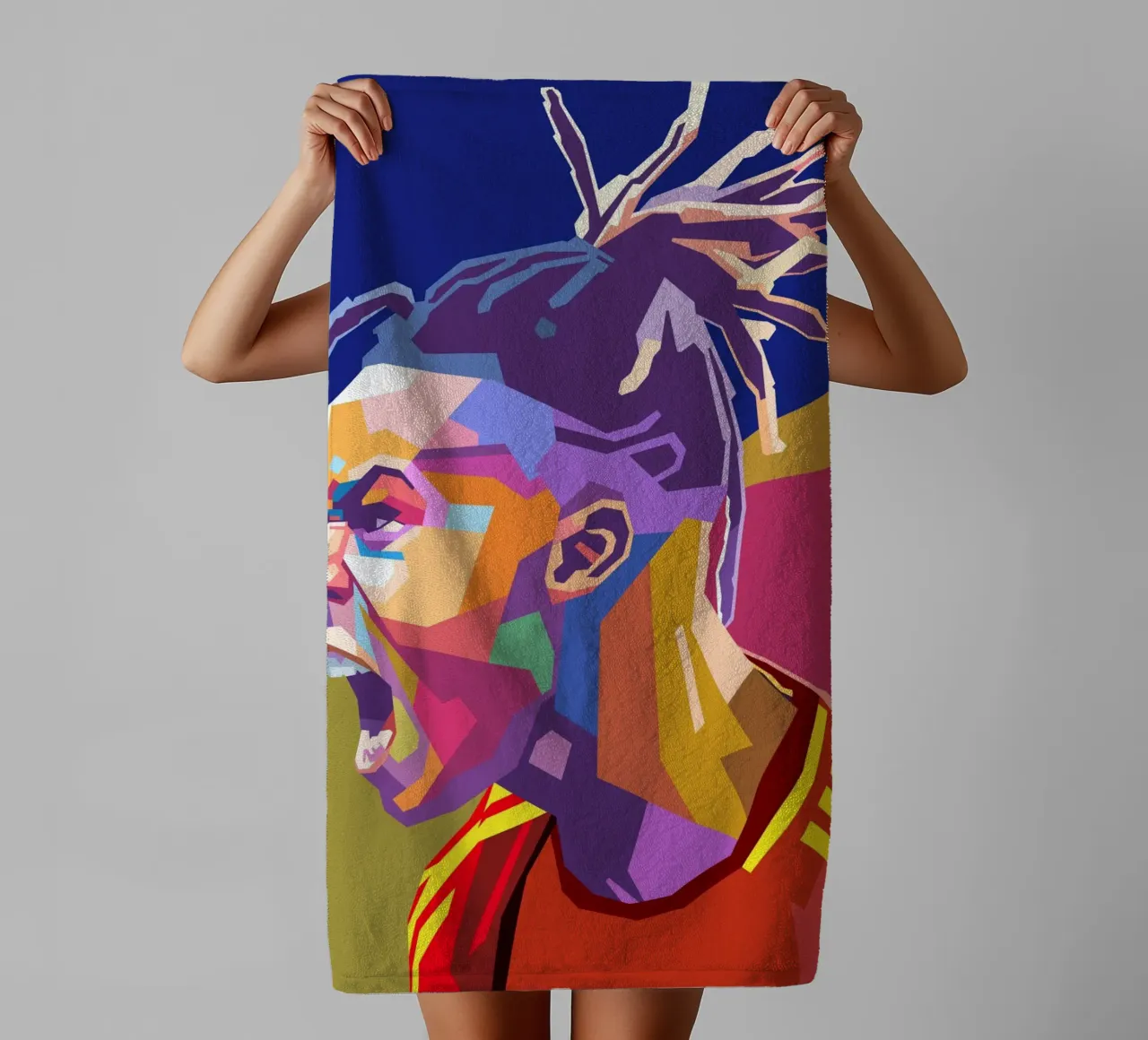 Ritratto pop art di Nico Williams asciugamano da bagno da Hantamrata