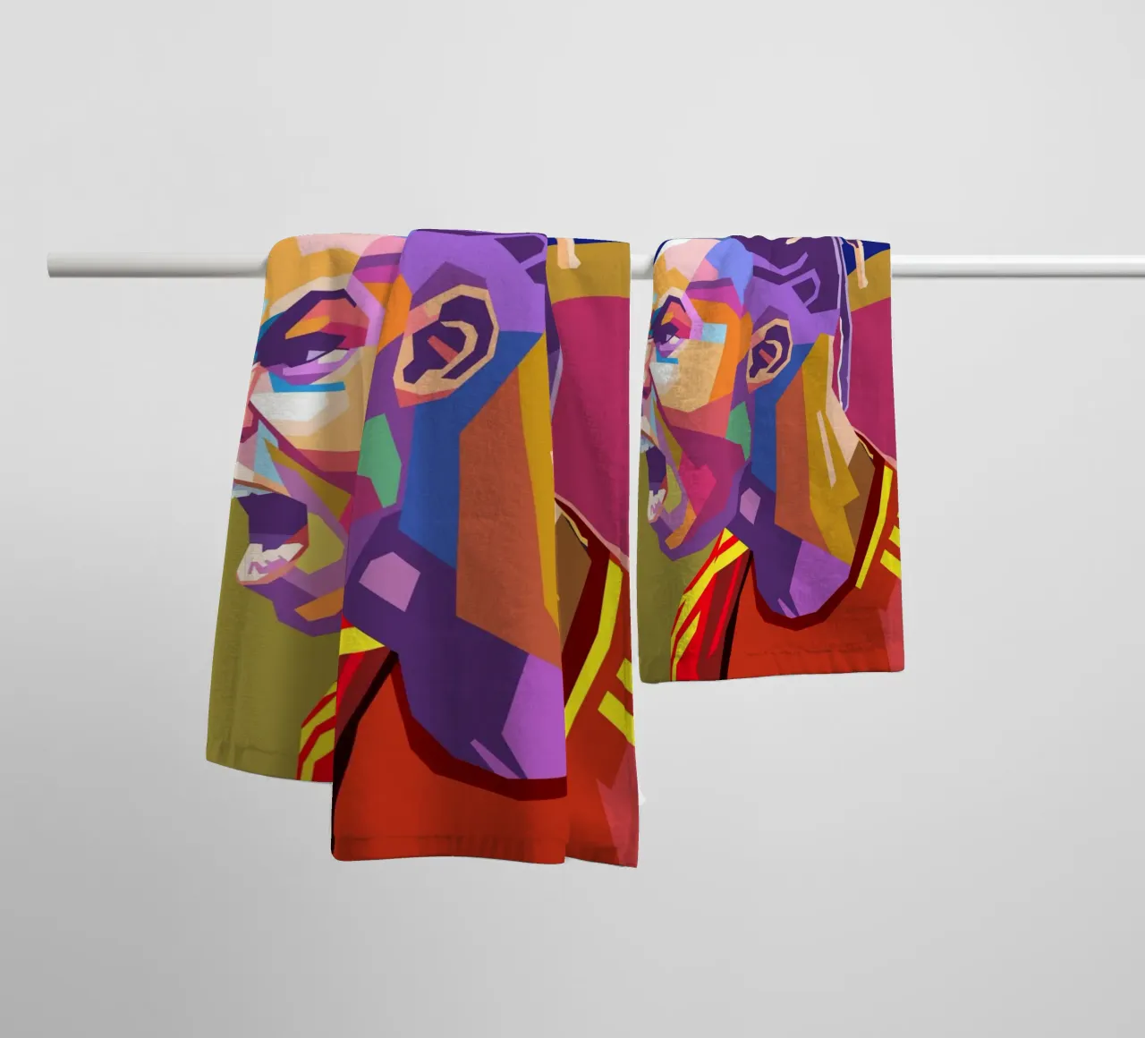 Ritratto pop art di Nico Williams asciugamano da bagno da Hantamrata