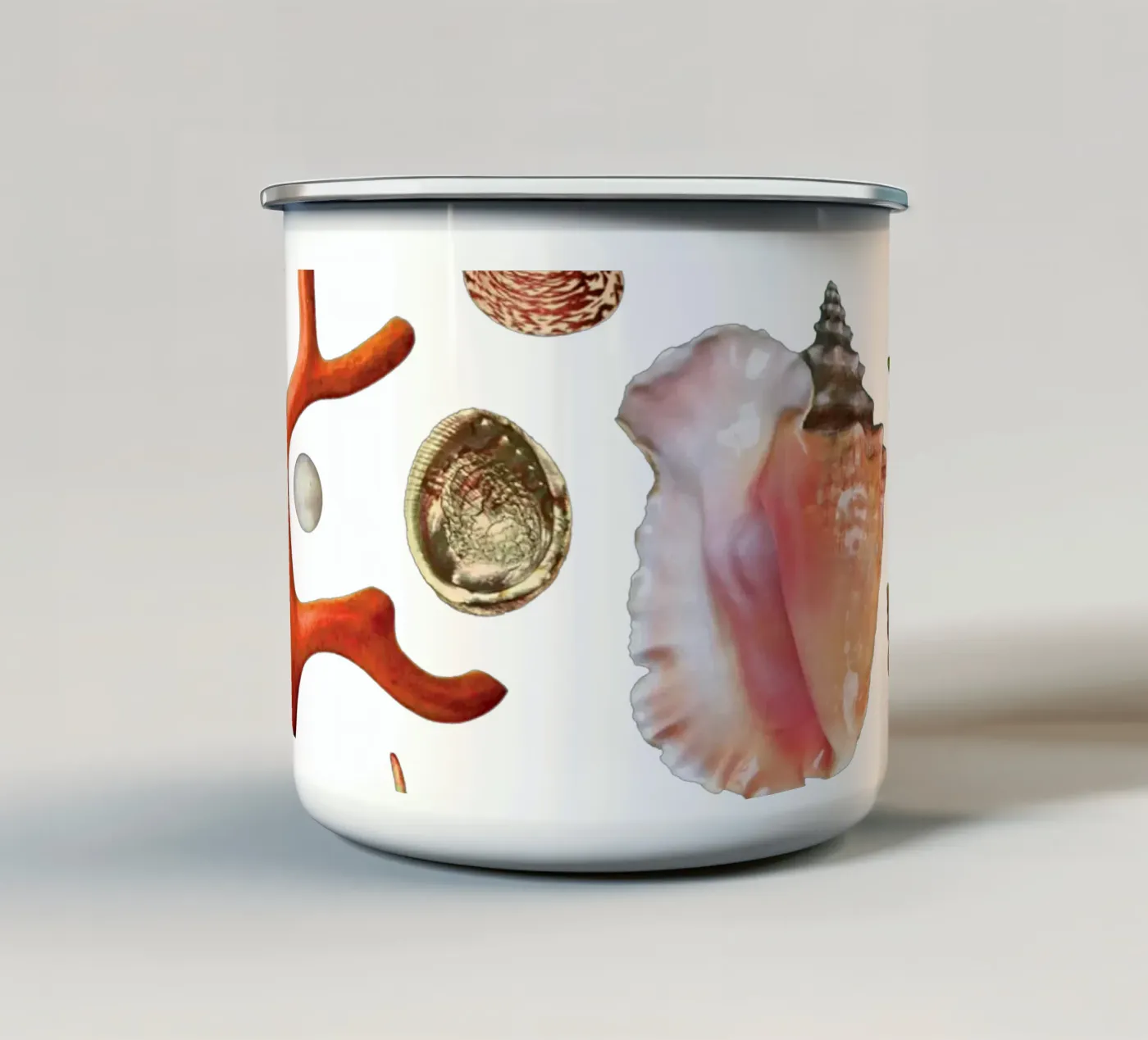 Shell collection enamel mug by MsGonzalez