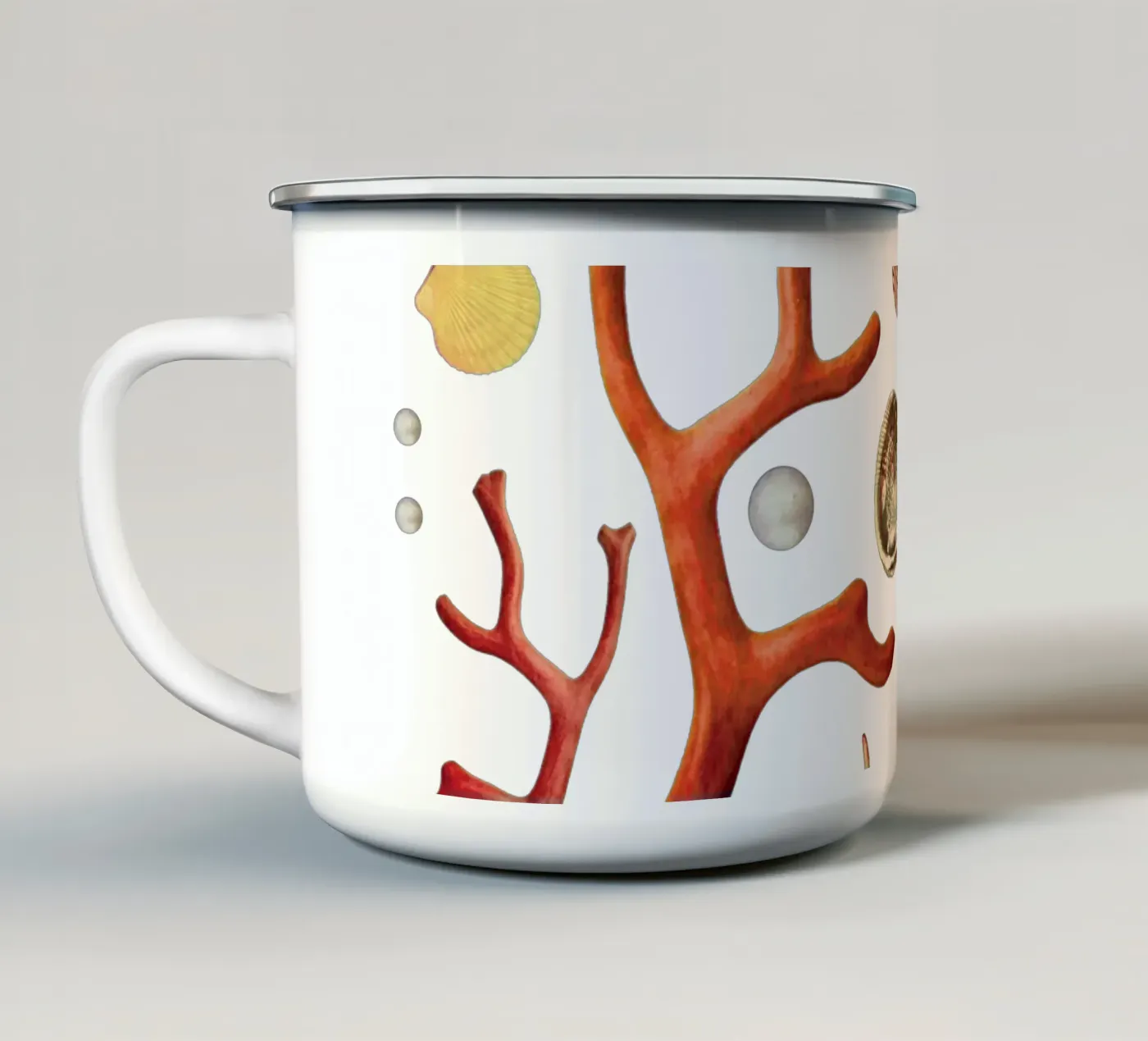 Shell collection enamel mug by MsGonzalez