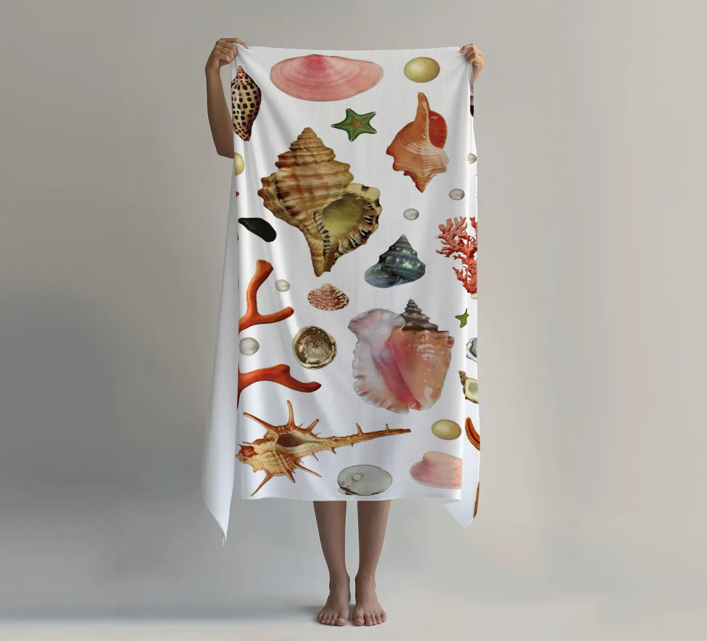 Shell collection beach towel by MsGonzalez