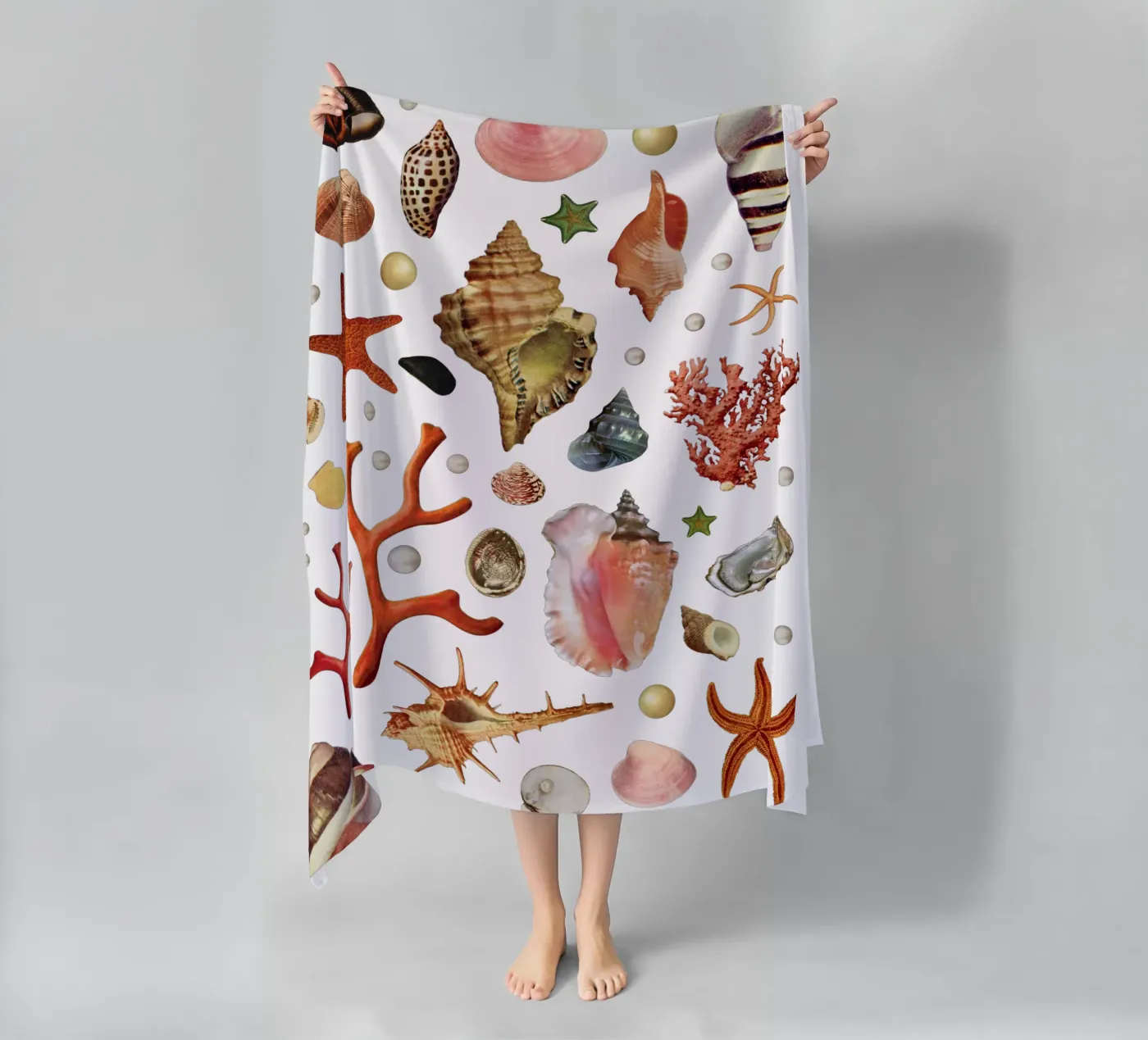 Shell collection beach towel by MsGonzalez