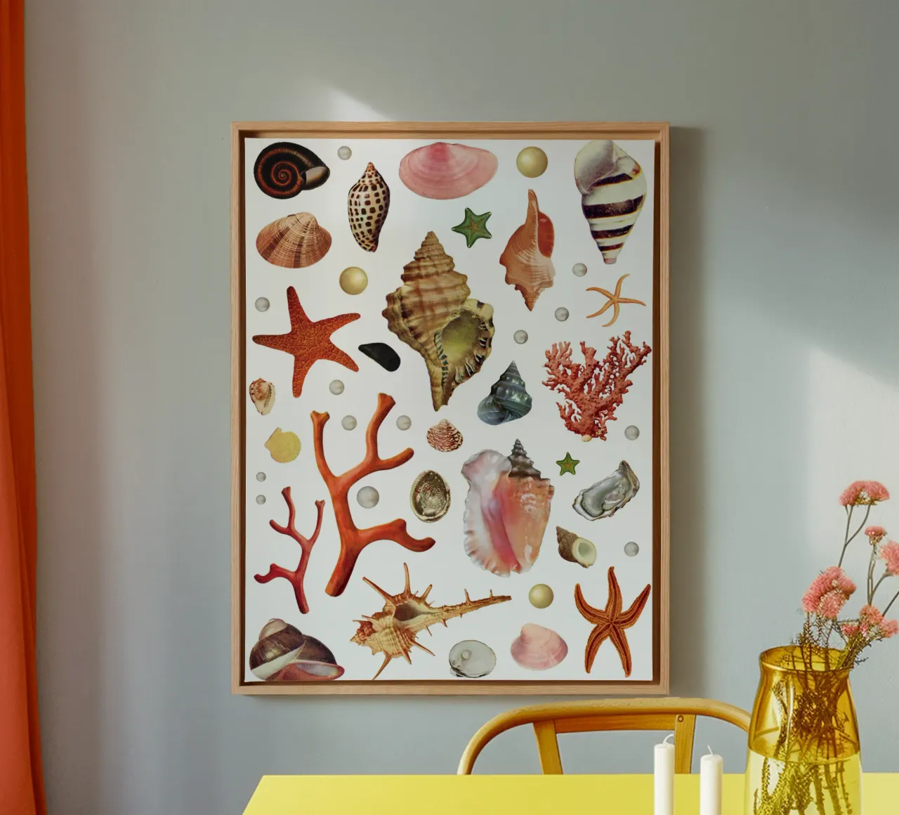 Collezione di conchiglie tela con Cornice a cassetta da MsGonzalez