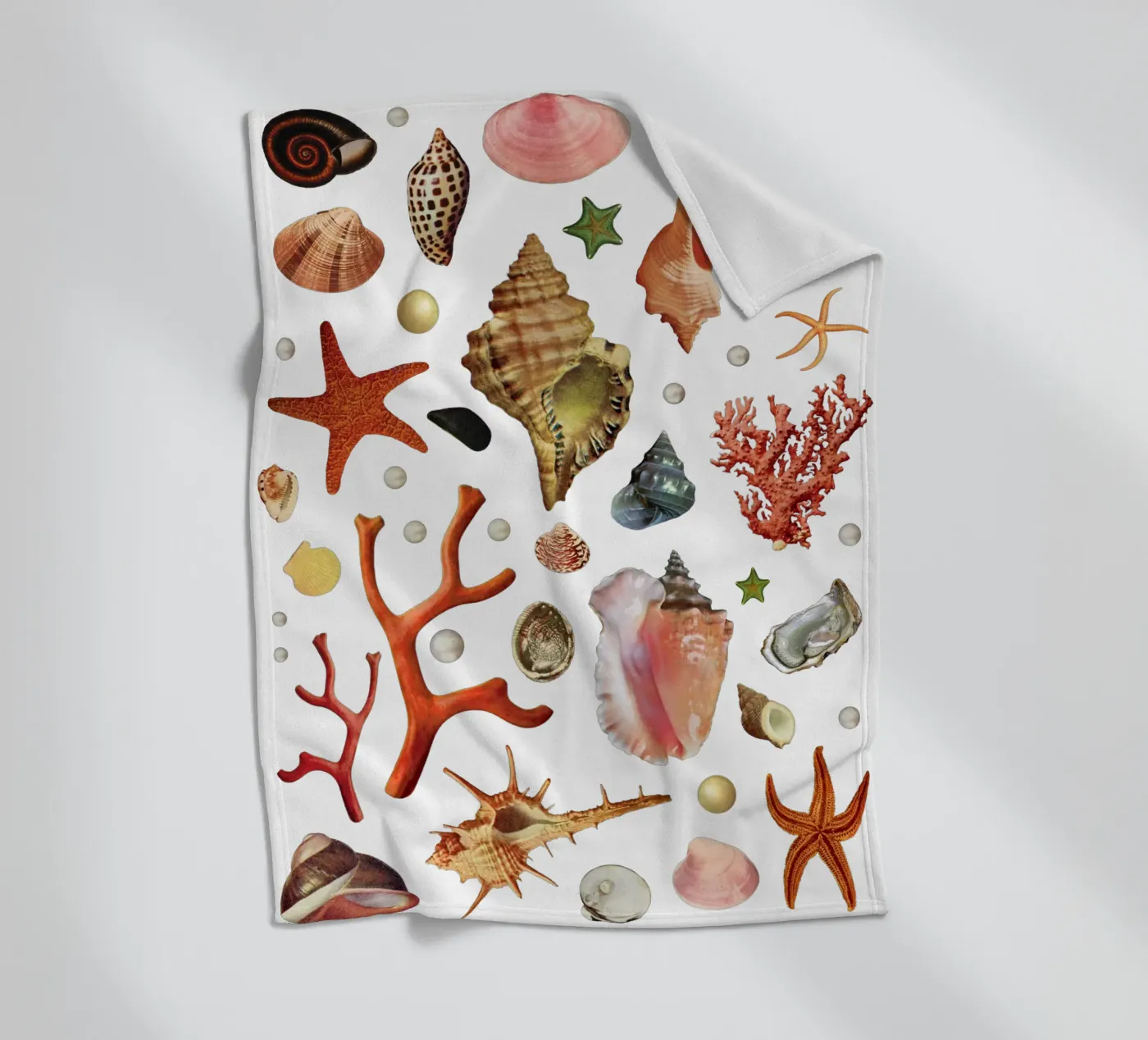 Shell collection fleece blanket by MsGonzalez