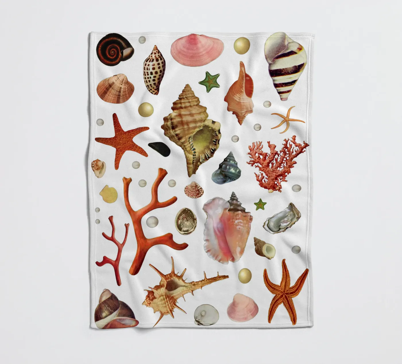 Shell collection fleece blanket by MsGonzalez