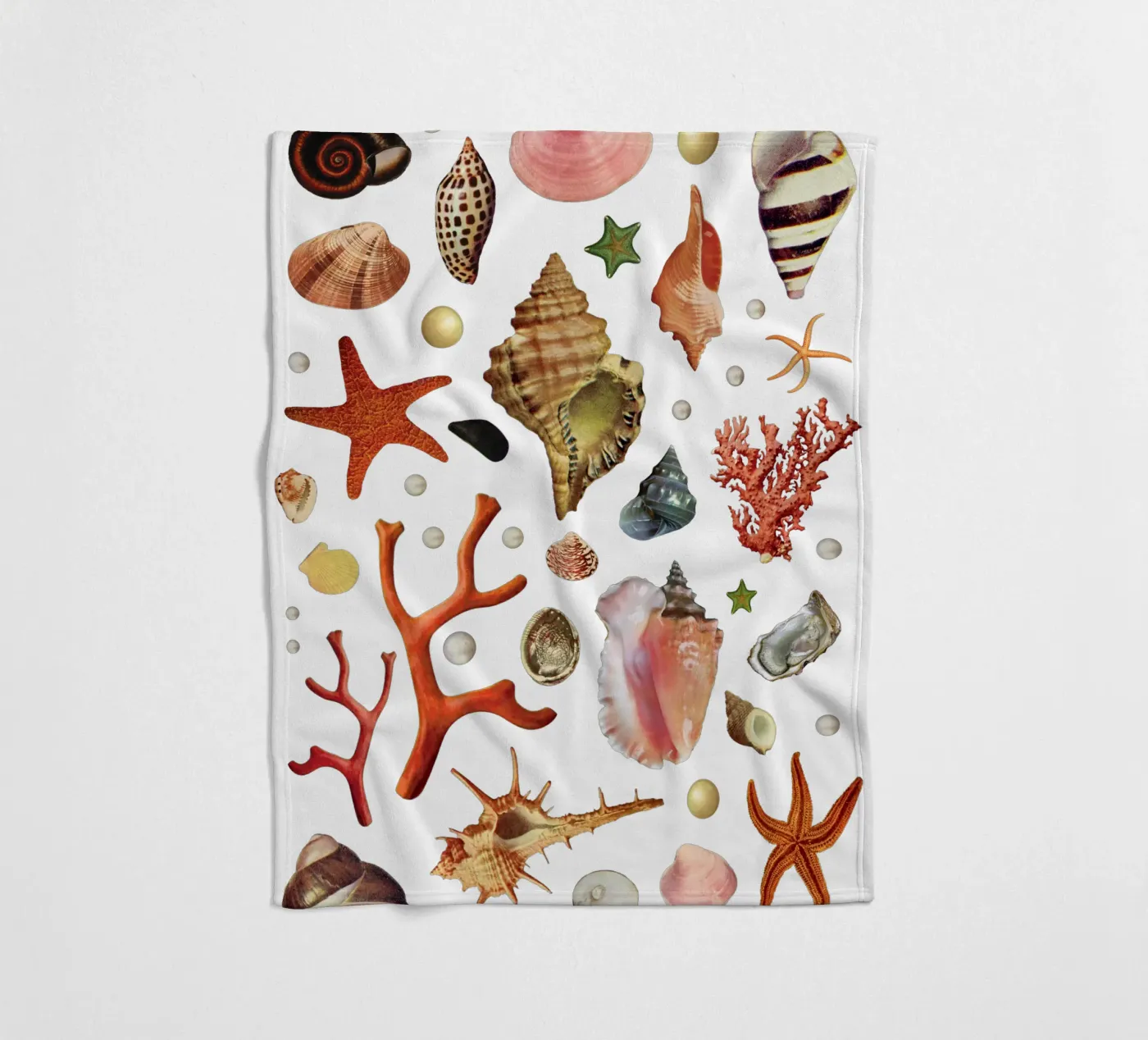 Shell collection fleece blanket by MsGonzalez