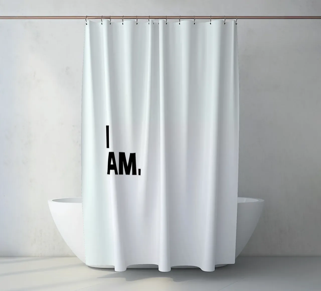 I Am Quote shower curtain by George Griefy