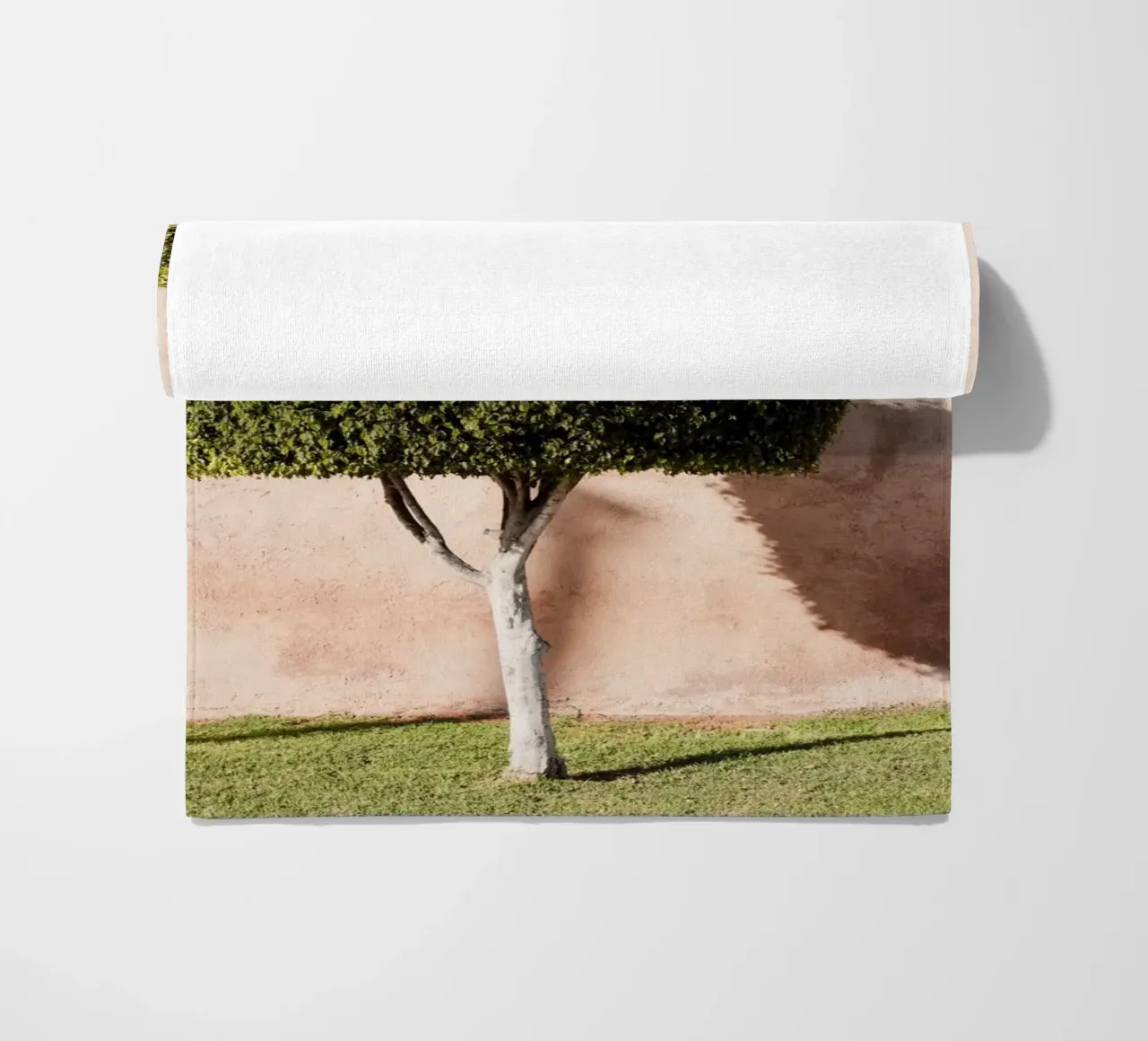 Ancient wall and a green tree telo mare da photolovers