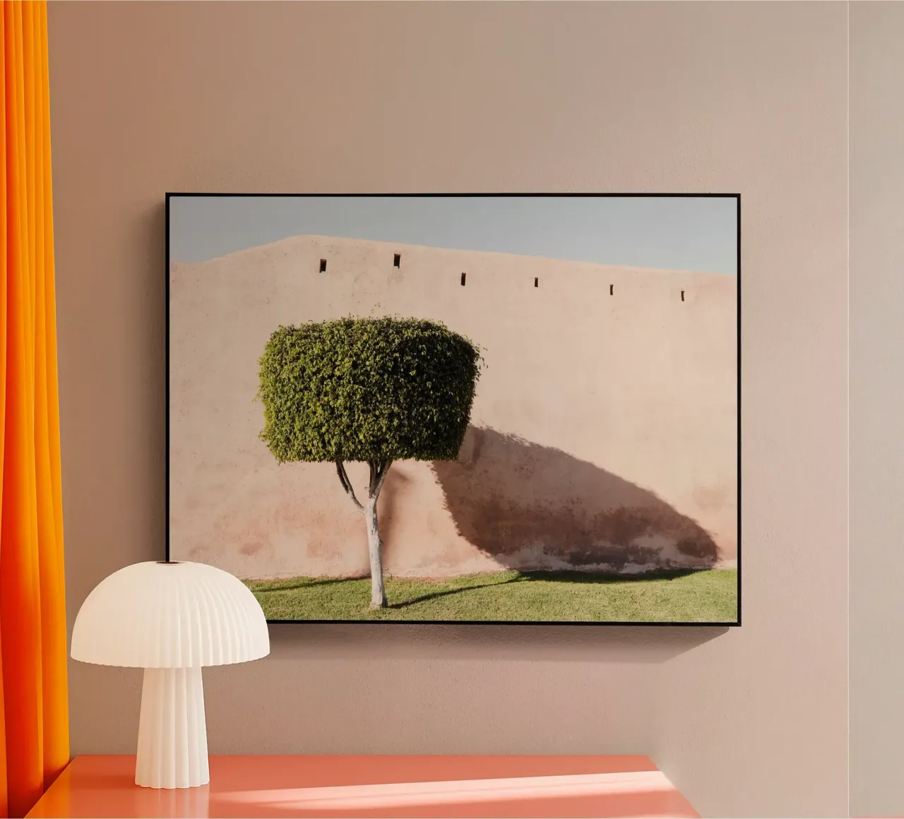 Ancient wall and a green tree plexiglass da photolovers