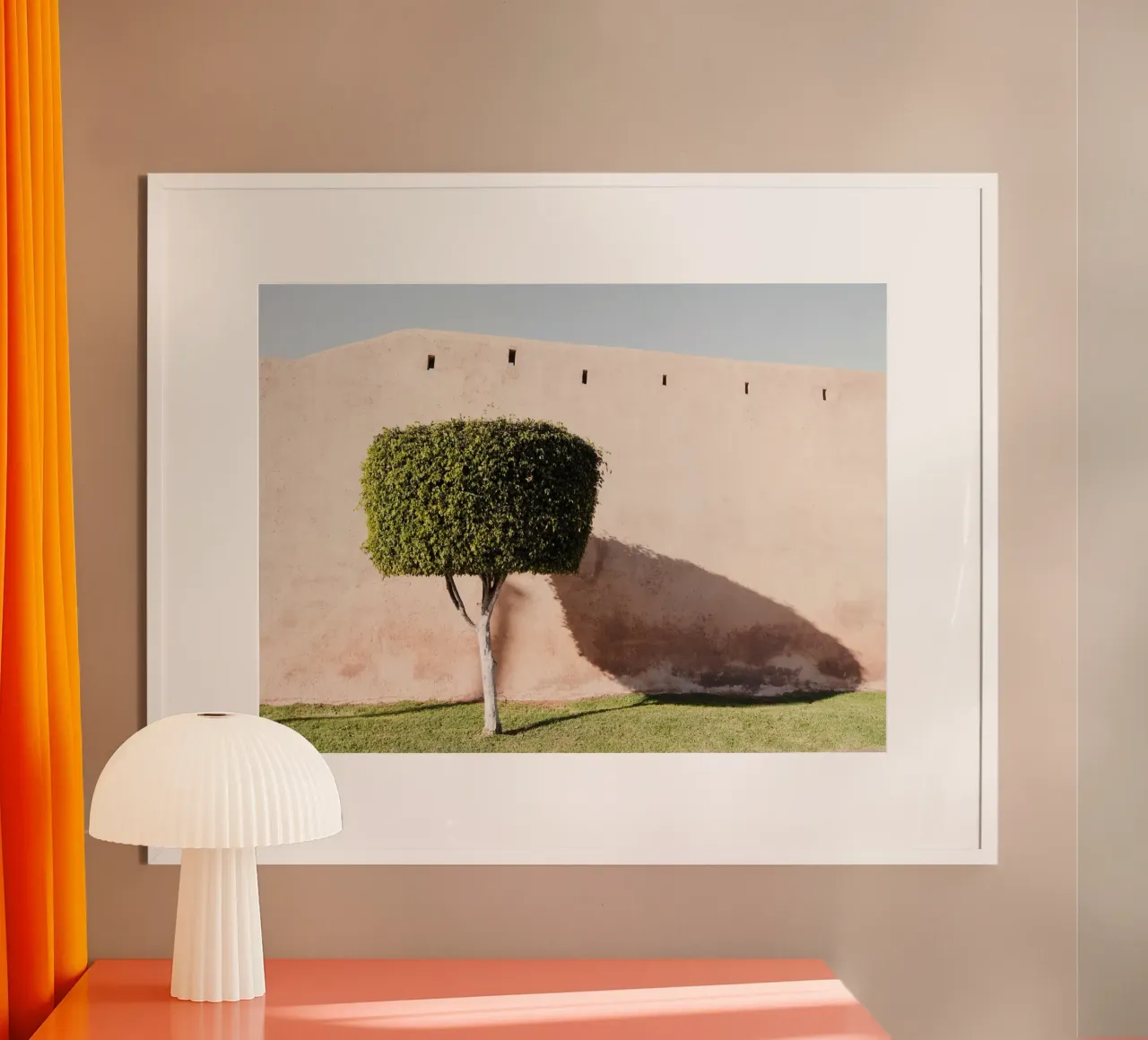 Ancient wall and a green tree carta hahnemühle da photolovers