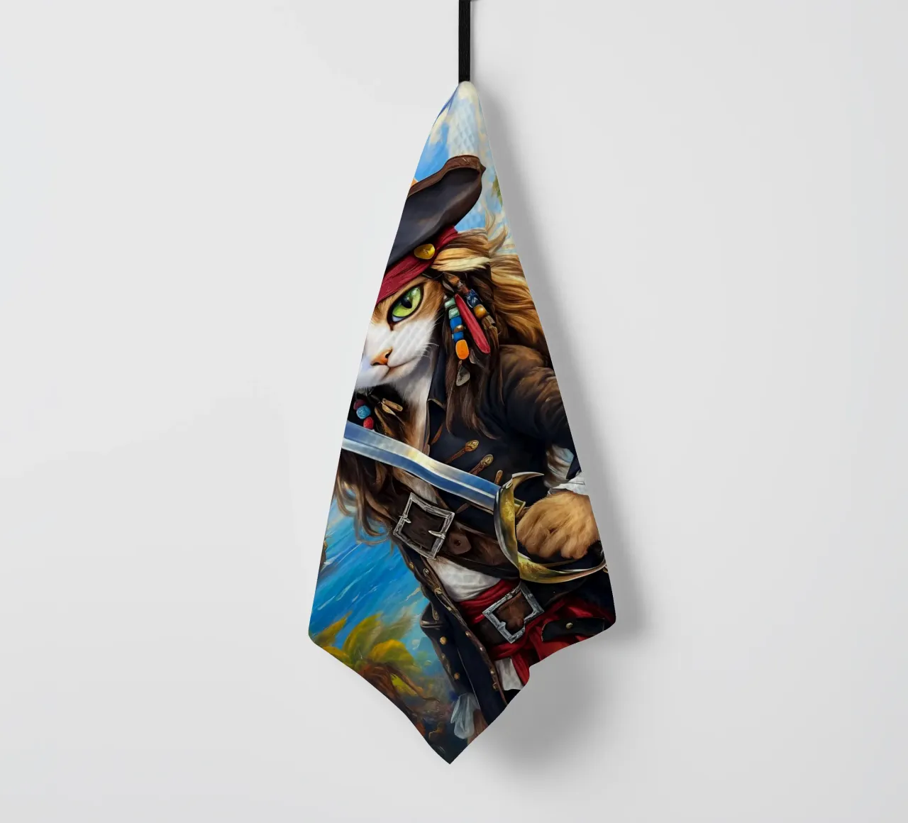 Pirates des Caraïbes Capitaine Swordsman Cat torchon de Fleur de Lys