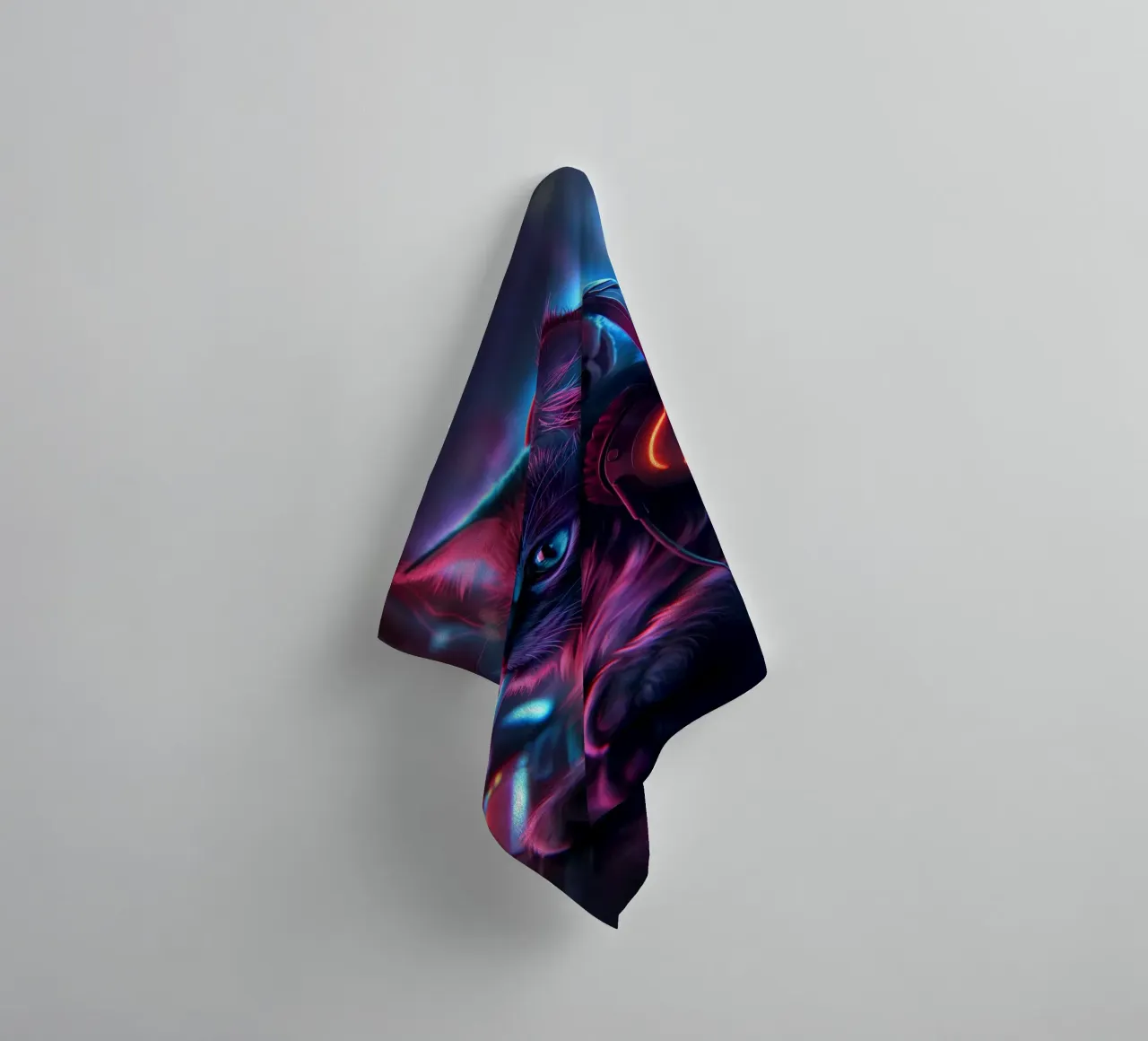 Gatto fumatore di Cyberpunk Gamer asciugamano da bagno da Fleur de Lys