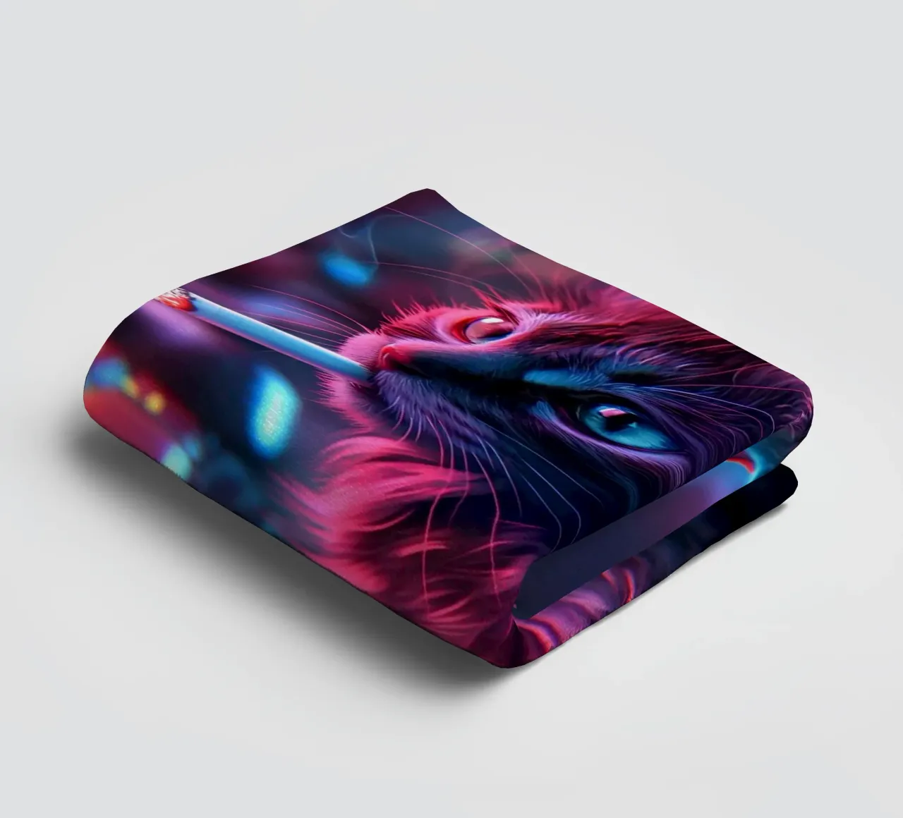 Gatto fumatore di Cyberpunk Gamer asciugamano da bagno da Fleur de Lys