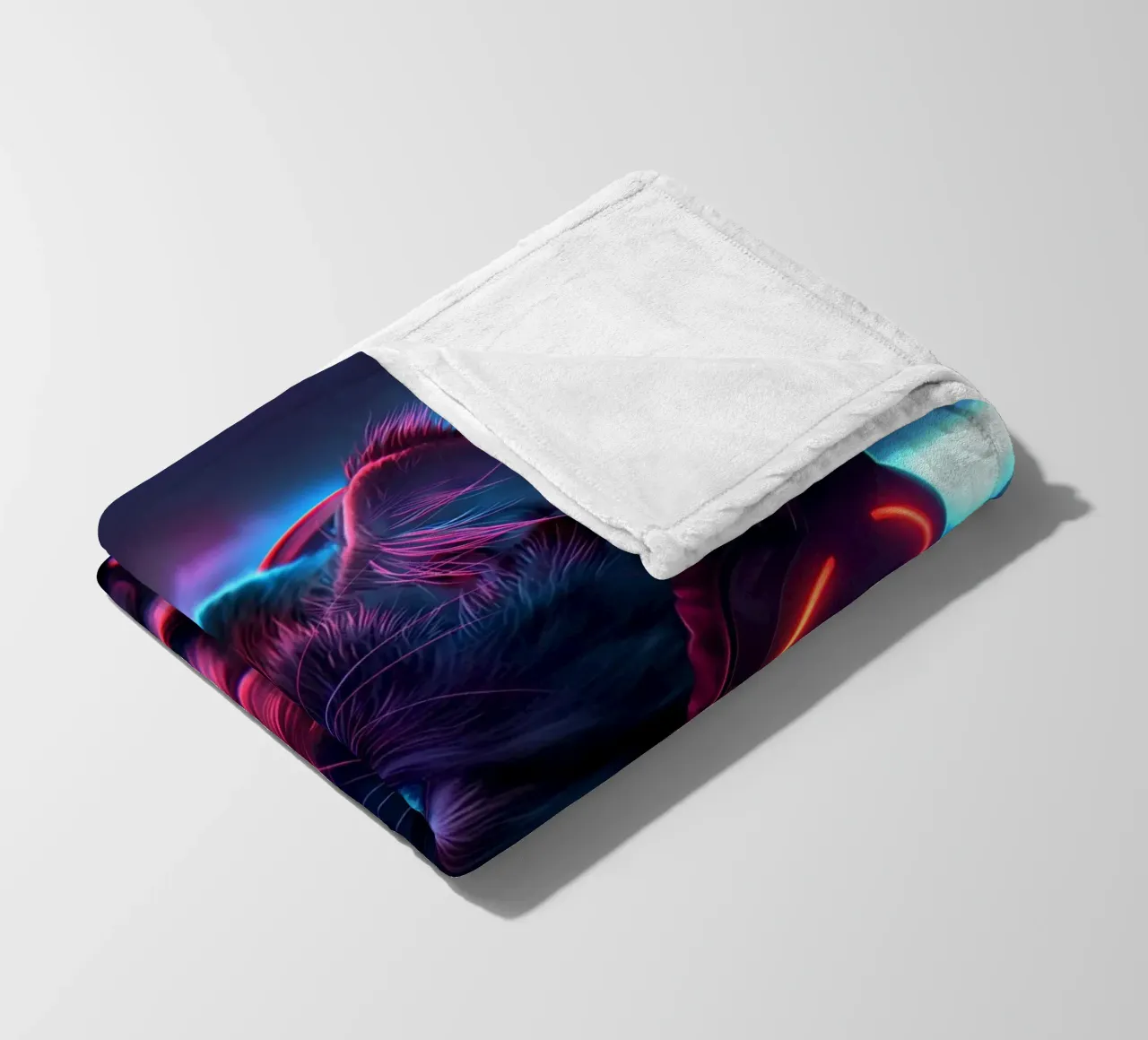 Gatto fumatore di Cyberpunk Gamer coperta in pile da Fleur de Lys