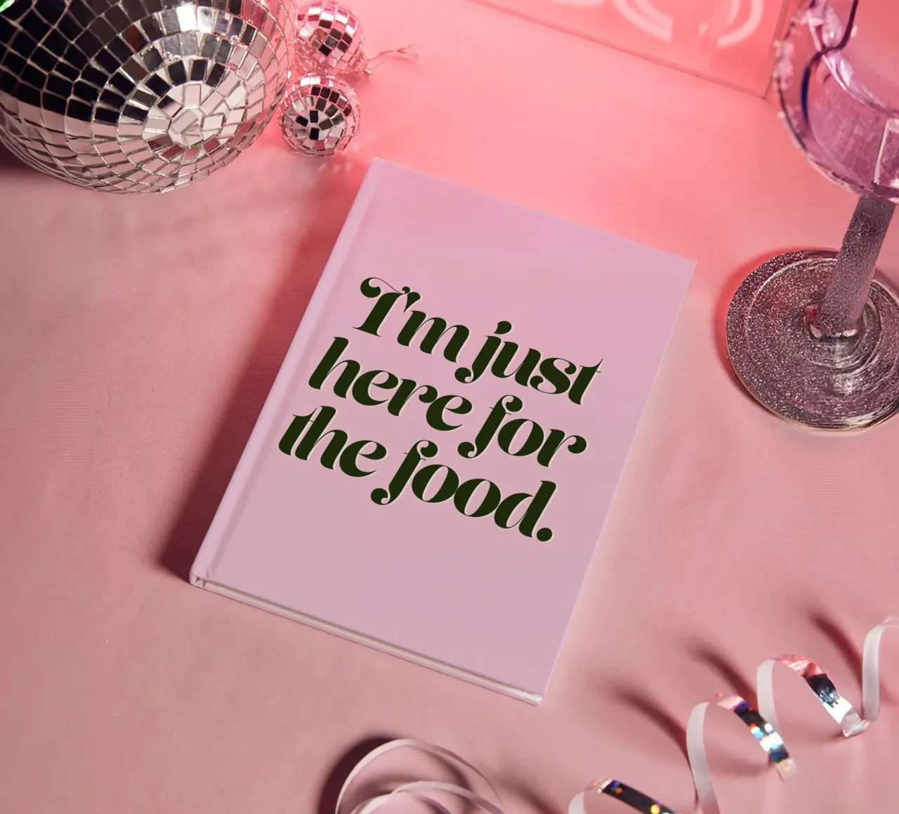 Here For The Food Christmas Print notebook by Ayleen