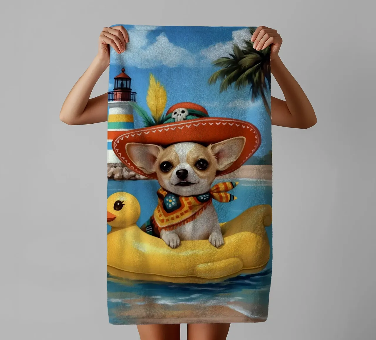 Chihuahua x Anatra asciugamano da bagno da Fleur de Lys