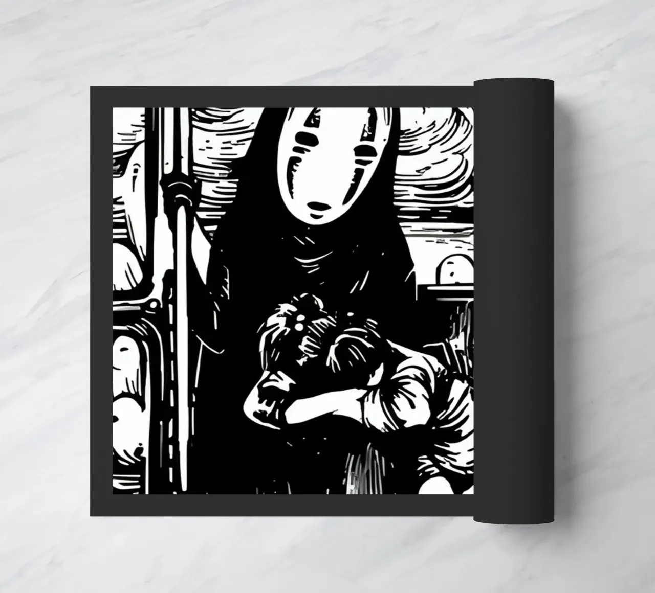 Anime giapponese Spirited Bianco e Nero zerbino da OTAKUDESU