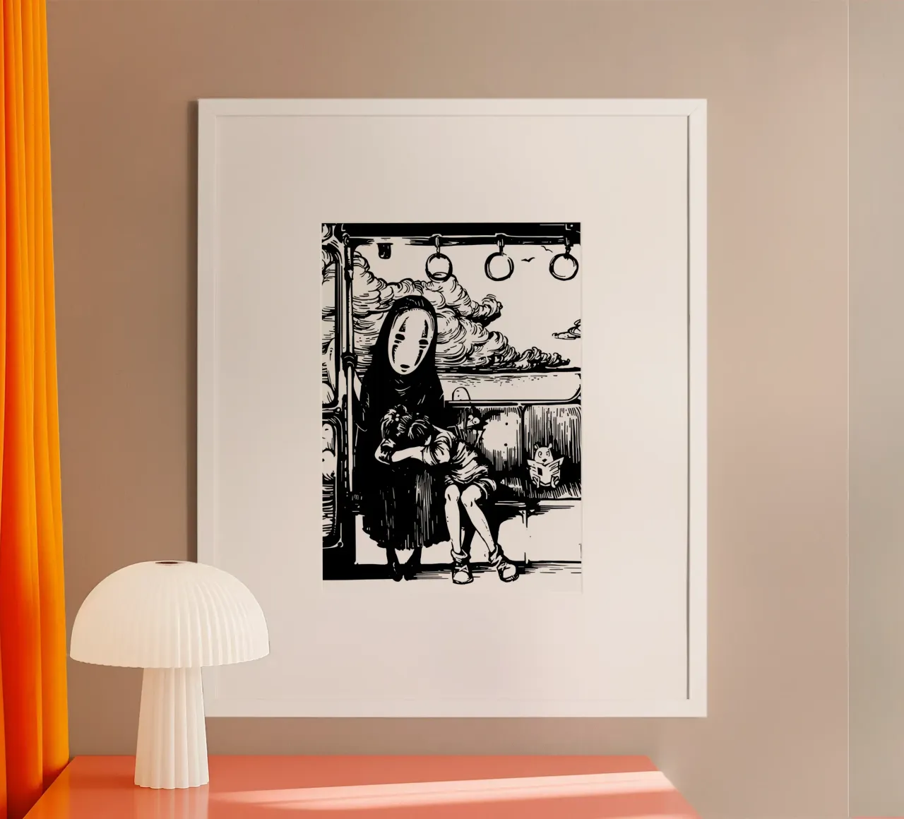 Japanese Anime Spirited Black White poster by OTAKUDESU