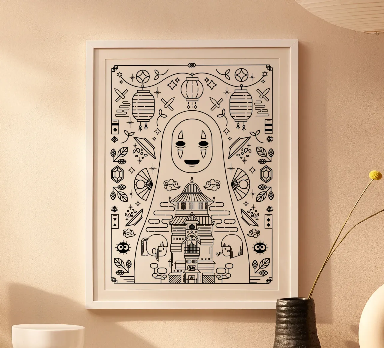 Giappone Spirited Anime poster con telaio in plastica da OTAKUDESU
