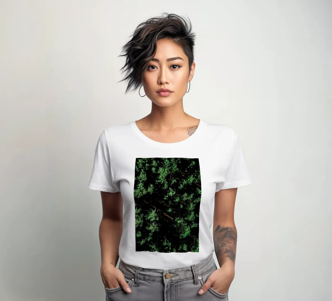 Pattern Forest t-shirt da donna da Sebastian Hilgetag