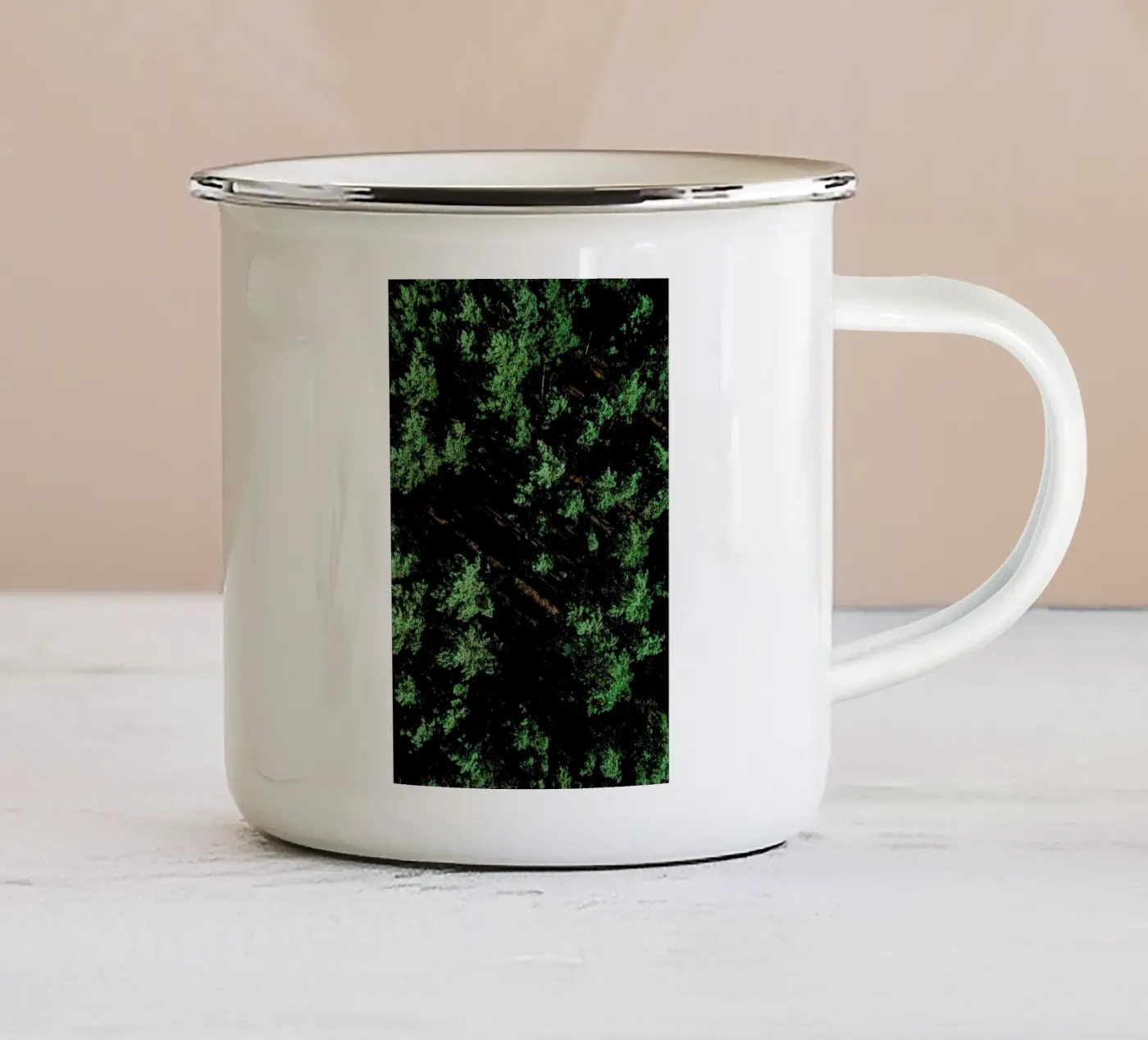 Pattern Forest enamel mug by Sebastian Hilgetag