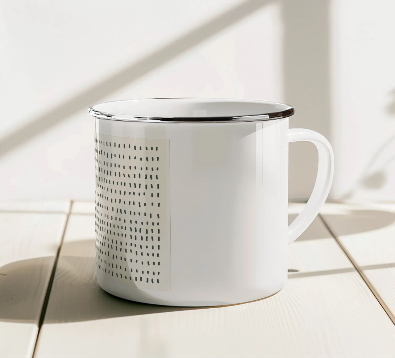 Minimalistische Abstracte Strepen Print | Moderne Scandinavische Boho Muur emaille mok van NorwesClub