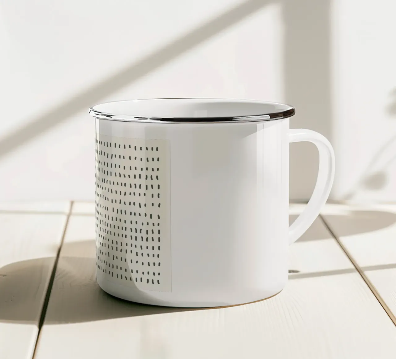 Impression abstraite minimaliste | Moderne Nordic Boho Wall mug en émail de NorwesClub