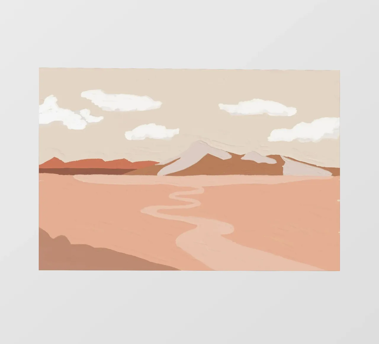 Desert Dreams Pastel Landscape | Abstract Boho Mountain Art lámina retroiluminada de NorwesClub