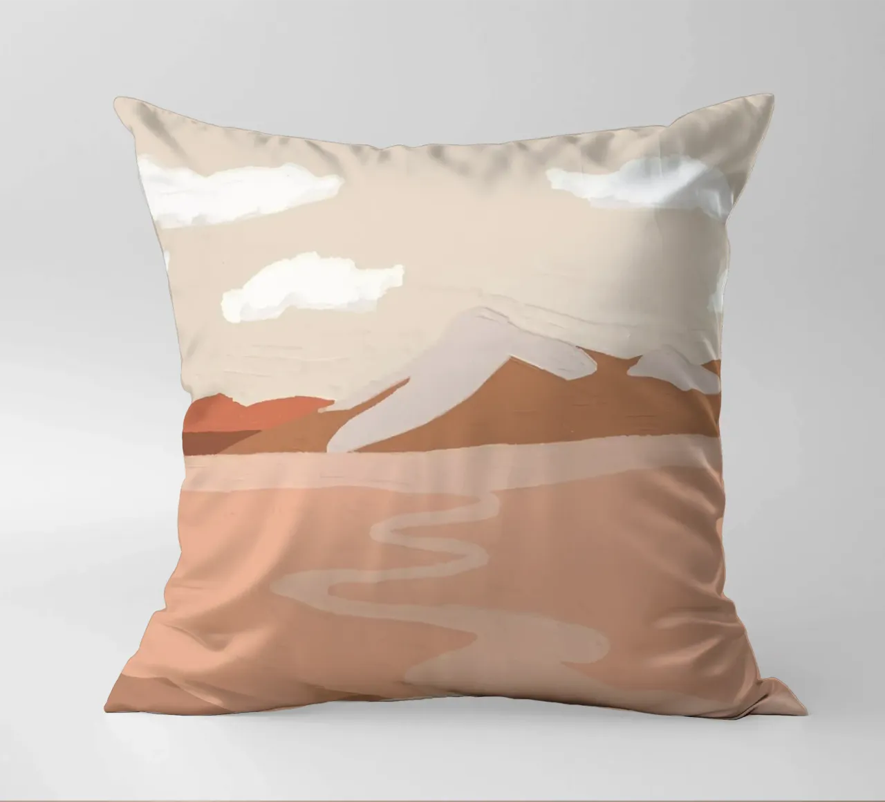 Desert Dreams Pastel Landscape | Abstract Boho Mountain Art decorative cushion by NorwesClub