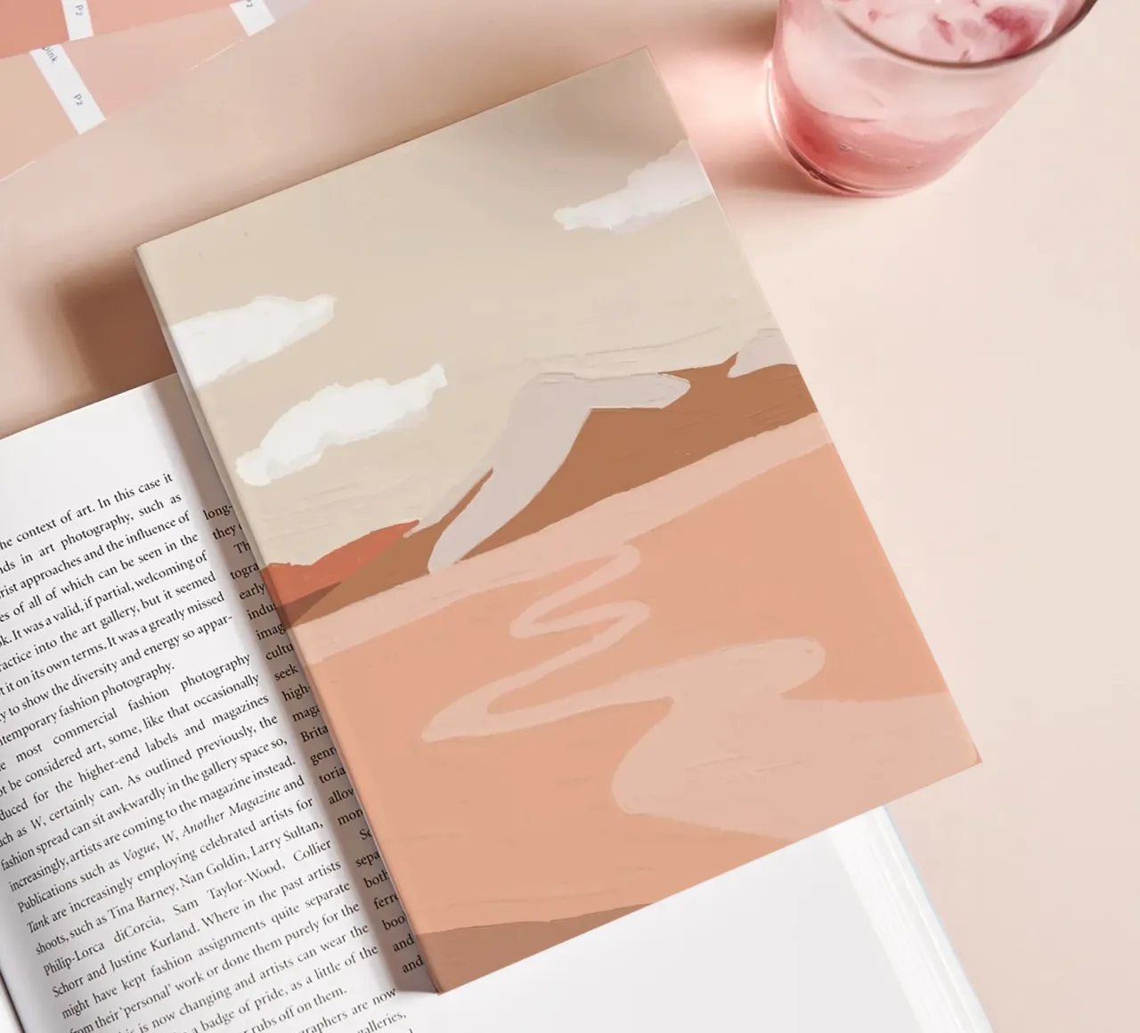 Desert Dreams Pastel Landscape | Abstract Boho Mountain Art notebook by NorwesClub
