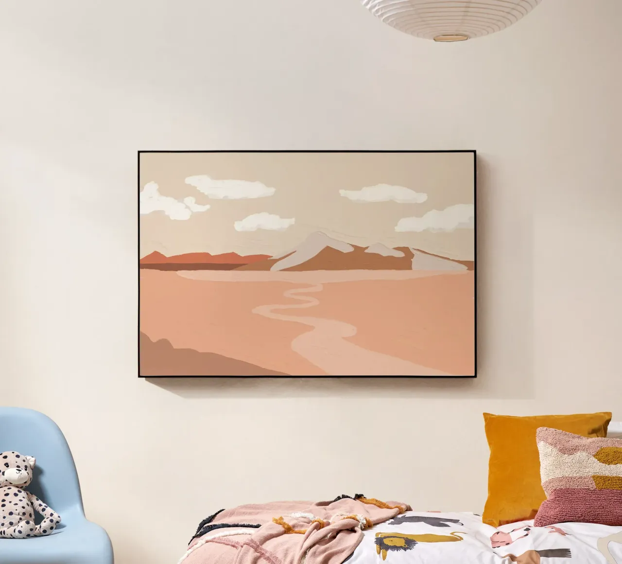 Desert Dreams Pastel Landscape | Abstract Boho Mountain Art acrylic glass by NorwesClub