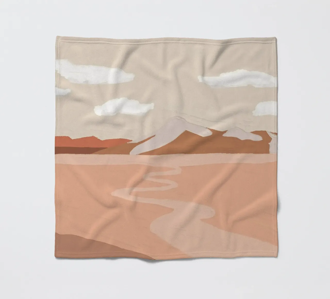 Desert Dreams Pastel Landschap | Abstract Boho Berg Kunst fleecedeken van NorwesClub