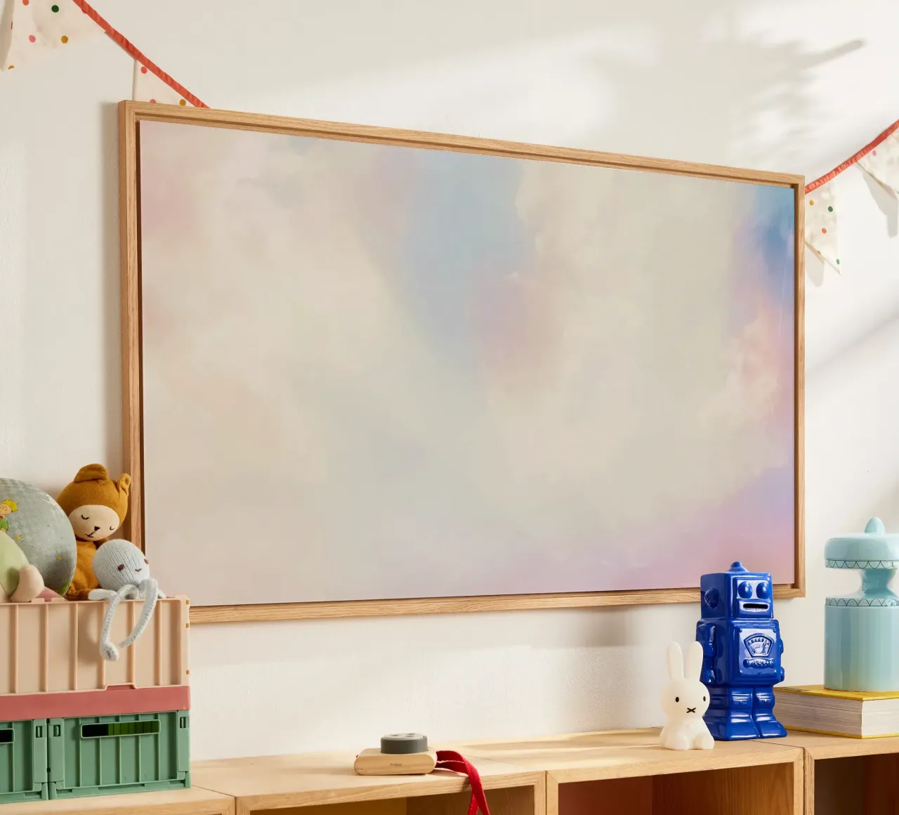 Verträumte Pastell Himmel Wolkenlandschaft | Ästhetische Aquarell abstrakt Acryl-Glas von NorwesClub