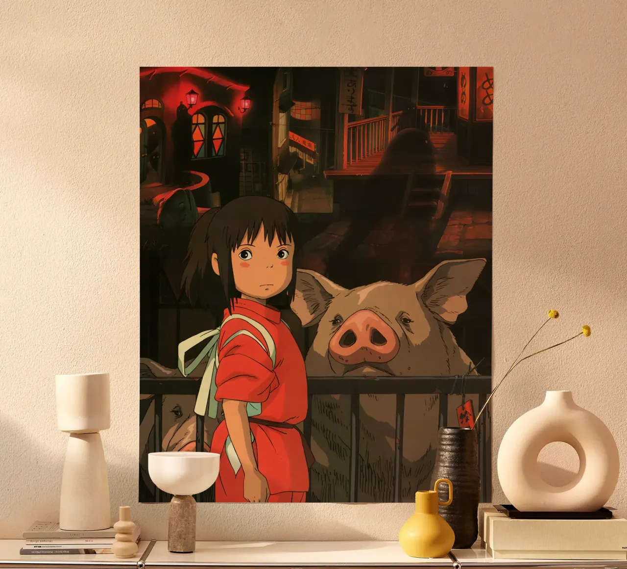 I migliori anime a spiriti del Giappone poster con telaio in legno da OTAKUDESU