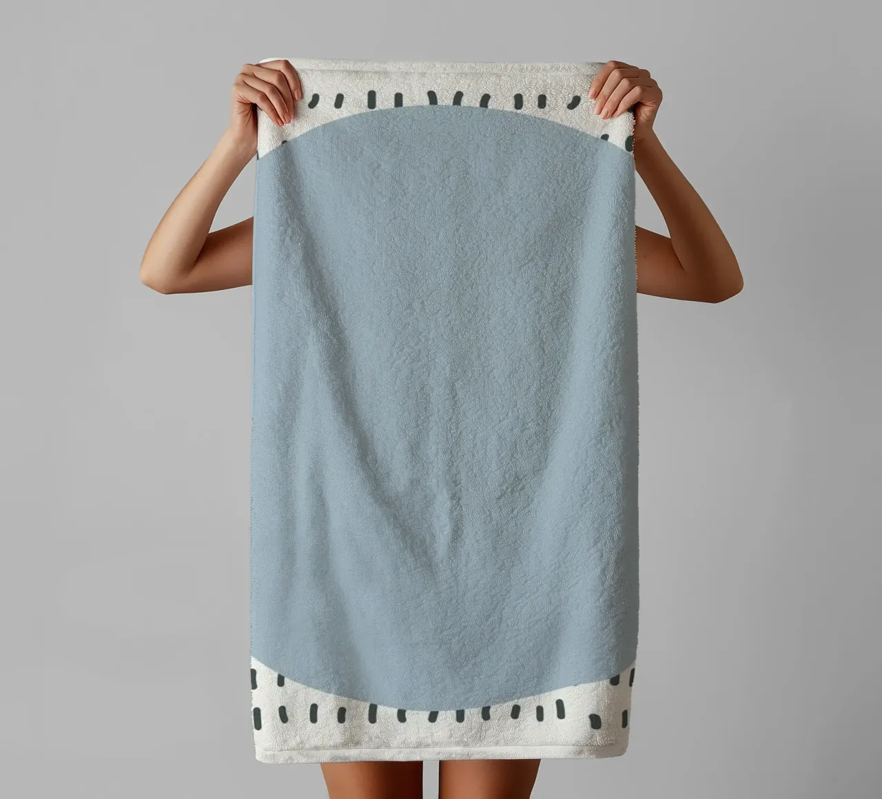 Abstract Circle Dash Pattern | Mid-Century Modern Minimalist towel by NorwesClub