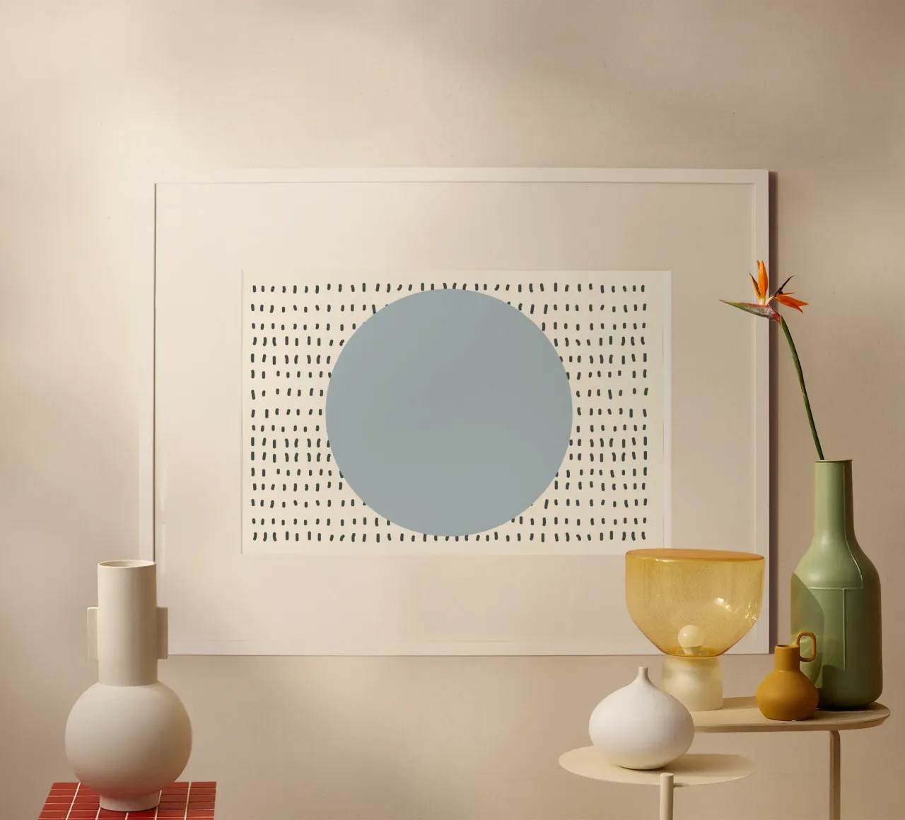 Circle Dash Pattern Abstracto | Minimalista Moderno de Mediados de Siglo hahnemühle de NorwesClub