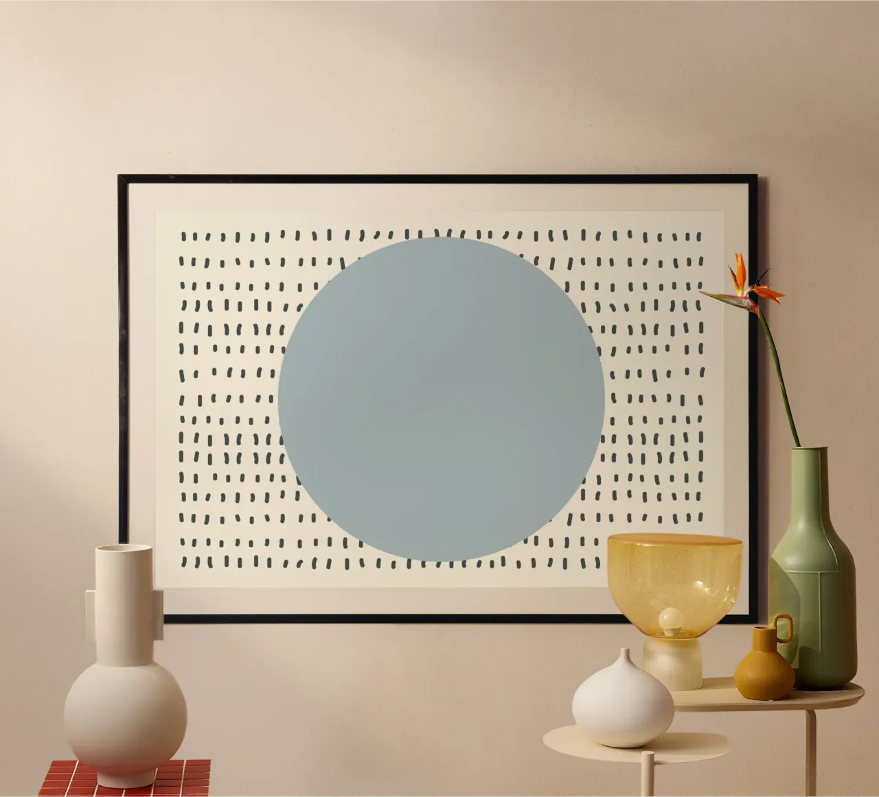 Circle Dash Pattern Abstracto | Minimalista Moderno de Mediados de Siglo hahnemühle de NorwesClub