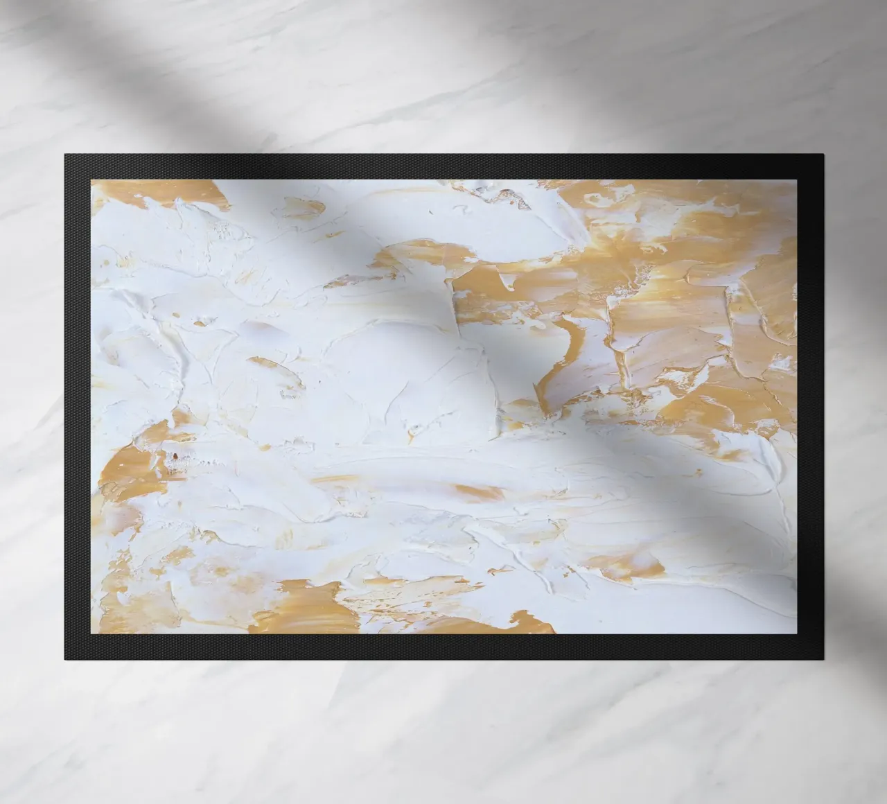 Textuur Goud & Wit Abstract | Impasto Moderne Kunstdruk deurmat van NorwesClub