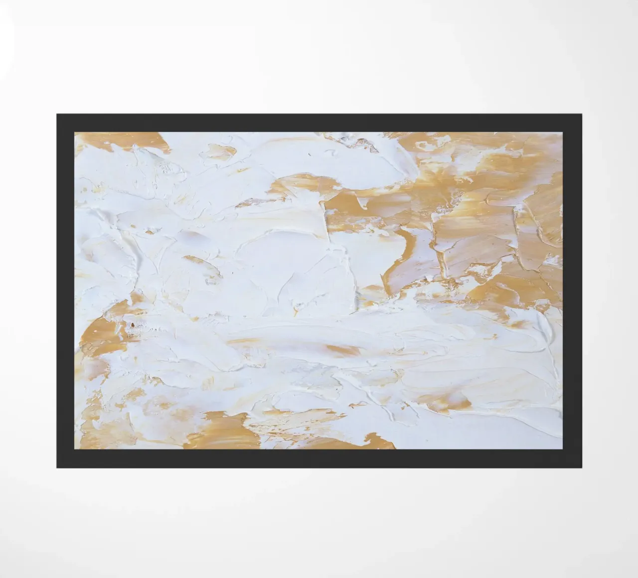 Textuur Goud & Wit Abstract | Impasto Moderne Kunstdruk deurmat van NorwesClub